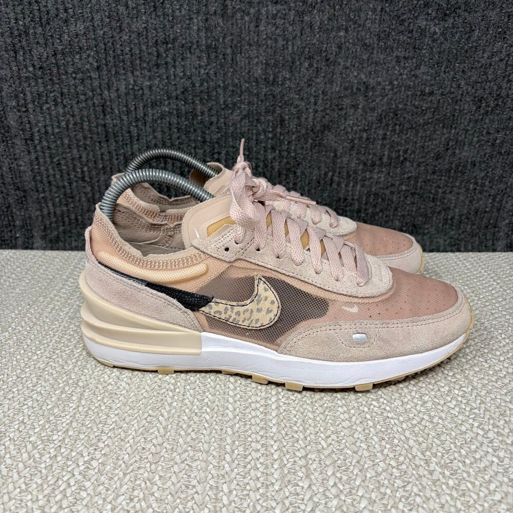 Nike Waffle One SE Pink Leopard Print Athletic Shoes Women’s 8 DJ9776-200